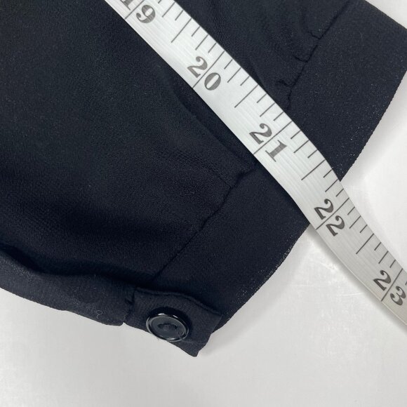 Astr Black Sheer Long Sleeve Floral Crochet Pleated Shorts Romper Boho Sz Med - Picture 9 of 13